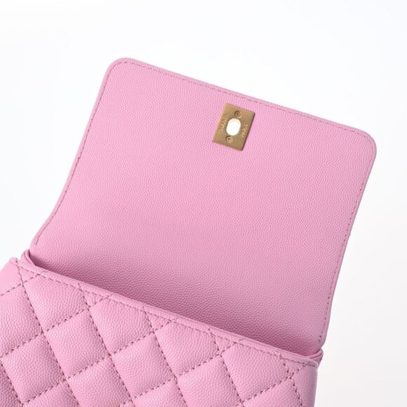 Authentic CHANEL Caviar Quilted Mini Coco Chain Handle Flap Bag Pink - Picture 5 of 13